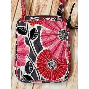Vera Bradley Little Flap Hipster Crossbody Bag Purse - Cherry Blossom